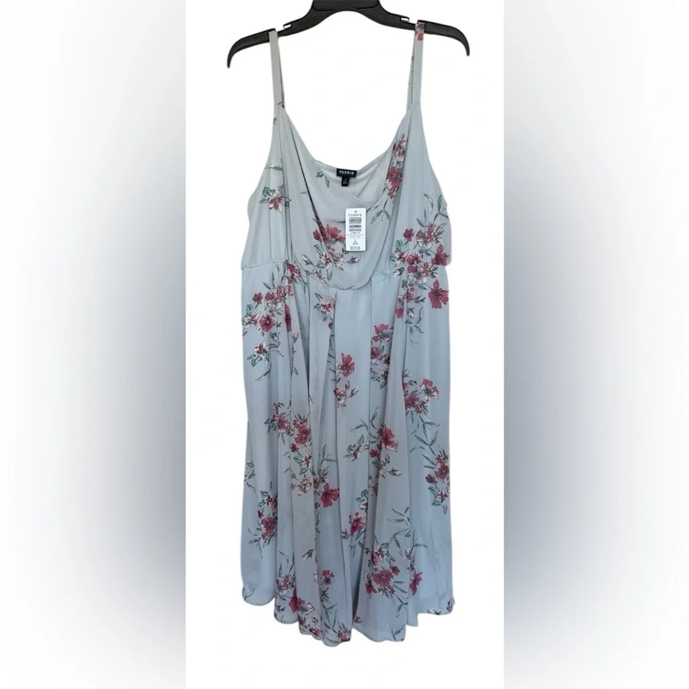 Torrid Fallover Floral Chiffon Cowl Neck Dress Women Plus Size 2X Cottagecore